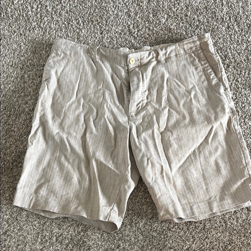 Men's Tan Striped Shorts